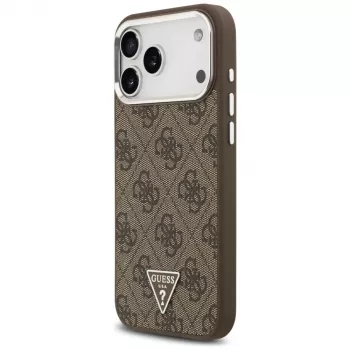 Guess 4G Triangle Logo MagSafe tok iPhone 18 Pro Max / 17 Pro Max készülékhez, barna/ezüst