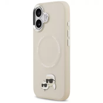 Karl Lagerfeld Karl & Choupette Pins MagSafe tok iPhone 17-hez, bézs