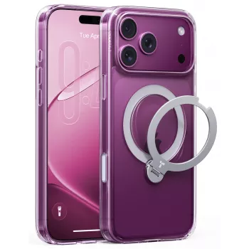 TORRAS Ostand Q3 Spin – tok iPhone 18 Pro Max / 17 Pro Max-hoz, MagSafe-kompatibilis (átlátszó)