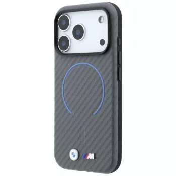 BMW M Carbon nyomott gyűrűs MagSafe tok iPhone 18 Pro Max / 17 Pro Max-hoz, antracit
