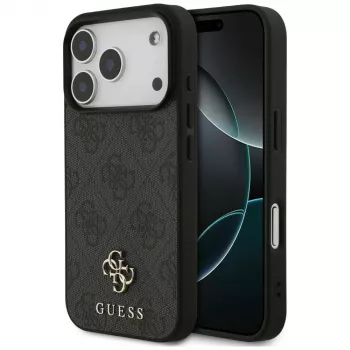 Guess 4G Small Classic Logo MagSafe tok iPhone 18 Pro / 17 Pro-hoz, fekete