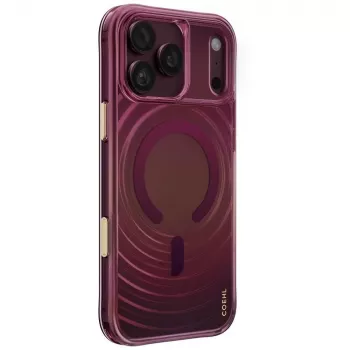 UNIQ Coehl Vela tok iPhone 18 Pro Max / 17 Pro Max készülékhez, mágneses töltés, bordó