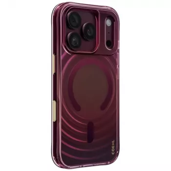 UNIQ Coehl Vela tok iPhone 18 Pro / 17 Pro készülékhez, mágneses töltés, bordó