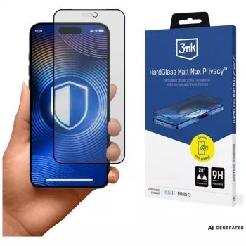 3mk HardGlass Matt Max Privacy edzett üveg Apple iPhone 18 Pro Max-hez