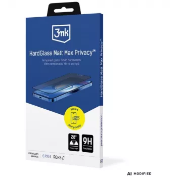 3mk HardGlass Matt Max Privacy edzett üveg Apple iPhone 18 Pro Max-hez