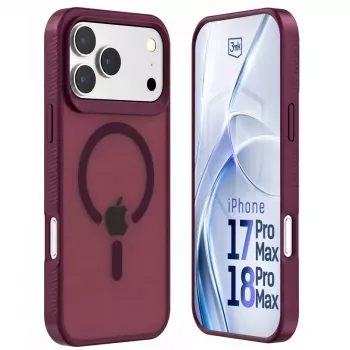 3mk Hardy Hazy MagCase Apple iPhone 17 Pro Max / 18 Pro Max készülékhez, bordó