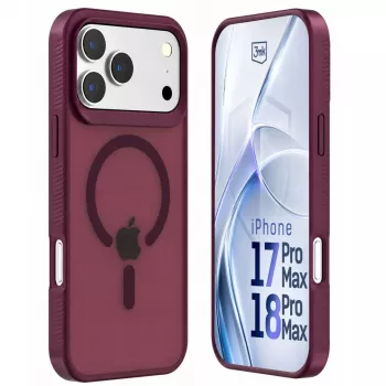 3mk Hardy Hazy MagCase Apple iPhone 17 Pro Max / 18 Pro Max készülékhez, bordó