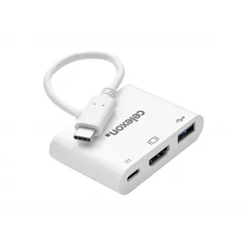 celexon USB-C többportos adapter HDMI és USB-A csatlakozóhoz, M/F, fehér