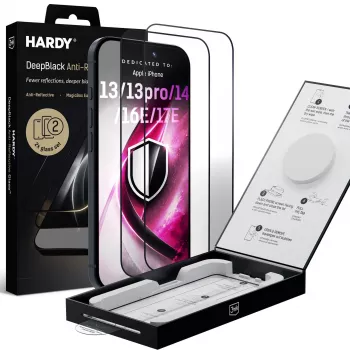 3mk DeepBlack tükröződésmentes üveg kijelzővédő fólia Apple iPhone 13 / 13 Pro / 14 / 16e / 17e készülékhez