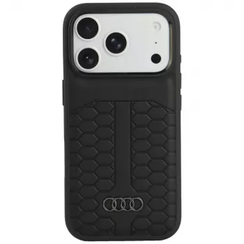 Audi bőr MagSafe tok iPhone 18 Pro / 17 Pro készülékhez, fekete