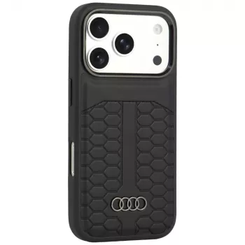 Audi bőr MagSafe tok iPhone 18 Pro / 17 Pro készülékhez, fekete