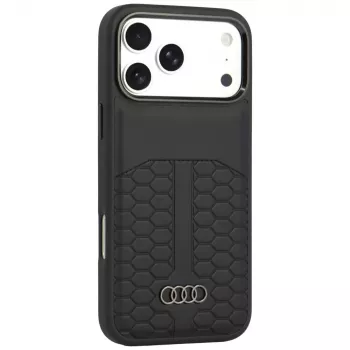 Audi bőr MagSafe tok iPhone 18 Pro Max / 17 Pro Max készülékhez, fekete