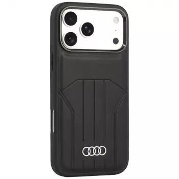 Audi műbőr MagSafe tok iPhone 18 Pro Max / 17 Pro Max készülékhez, fekete