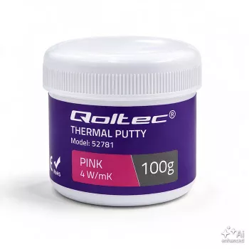 Qoltec nagy vezetőképességű hővezető massza | Thermal Putty 4 W/m-K | 100 g | rózsaszín