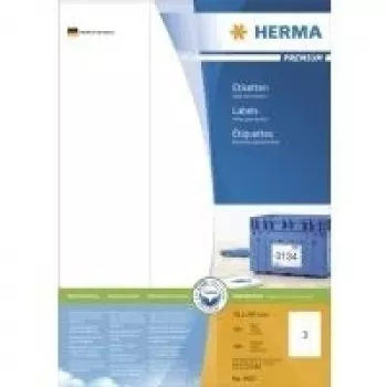 HERMA Premium tartós címkék, fehér, 70 x 297 mm, 300 címke (100 lap x 3) (4657)