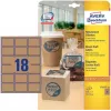 Avery Zweckform L7110-25 Labels, Permanent Adhesive, Natural Brown, 62 x 42 mm, 450 pcs (25 sheets x 18)