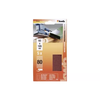 kwb 818308 csiszolópapír 80-as szemcse (H x Sz) 185 mm x 93 mm 5 db