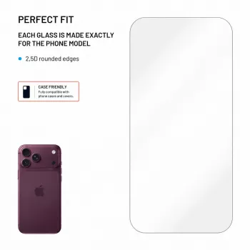 Fixed 2.5D képernyővédő üveg pormegkötő felvivővel Apple iPhone 18 Pro Max-hoz, 2 db