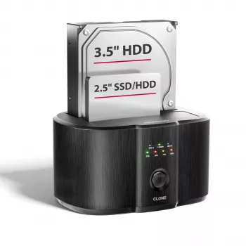 Axagon ADSA-SC dokkoló 2,5/3,5 inch SATA meghajtókhoz, USB-C 5 Gbit/s, klónfunkcióval