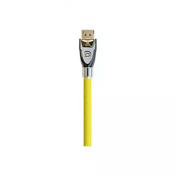 Good Connections PYTHON GC-M0075 DisplayPort 1.2 csatlakozókábel, 4K2K / UHD, aranyozott, OFC, nejlonfonat, sárga, 1 m