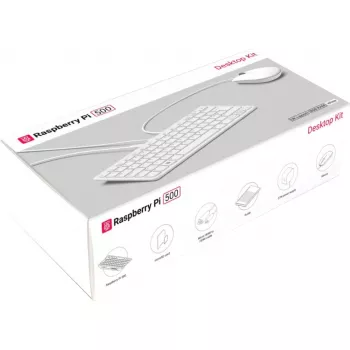 Raspberry Pi 500 DE asztali készlet, német kiosztás (DE), fehér/rózsaszín, SC1286