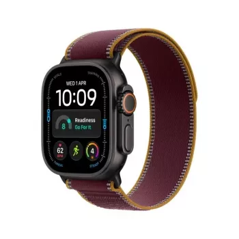 Apple Watch Ultra 4 okosóra, GPS + Cellular, 49 mm, fekete, Trail Loop bordó, M/L