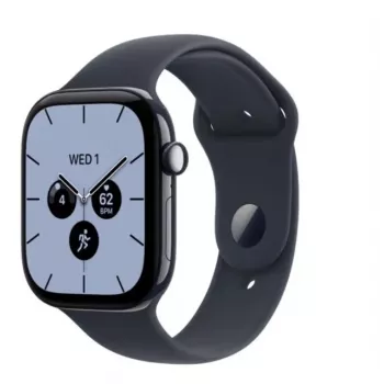 Apple Watch Series 12 okosóra, GPS + Cellular, 42 mm, éjkék kerámiaház, tengerészkék sportkarszalag M/L