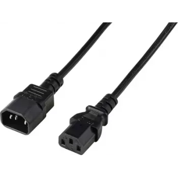 Renkforce Deluxe áramhosszabbító kábel, C13 készülékdugó – C14 készülékcsatlakozóaljzat, 3 m, fekete