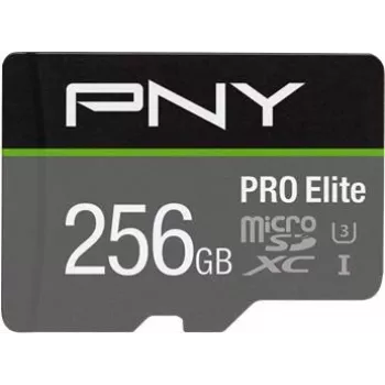 PNY PRO Elite P-SDU256V31100PRO-GE microSDXC memóriakártya, 256 GB, UHS-I U3, A1, V30, SD-adapterrel