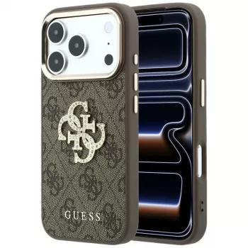 Guess 4G & Big Strass Logo okostelefon tok iPhone 18 Pro / 17 Pro készülékhez, barna