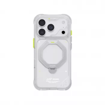 Skinarma Saturn MagSafe tok forgatható kitámasztóval iPhone 18 Pro / 17 Pro készülékhez, Frost