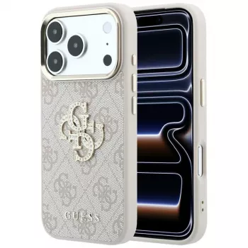 Guess GUE005506 4G & Big Strass Logo tok iPhone 18 Pro Max / 17 Pro Max készülékhez, rózsaszín