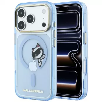 Karl Lagerfeld Peekaboo Logo MagSafe tok iPhone 18 Pro / 17 Pro készülékhez, világoskék