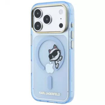 Karl Lagerfeld Peekaboo Logo MagSafe tok iPhone 18 Pro / 17 Pro készülékhez, világoskék