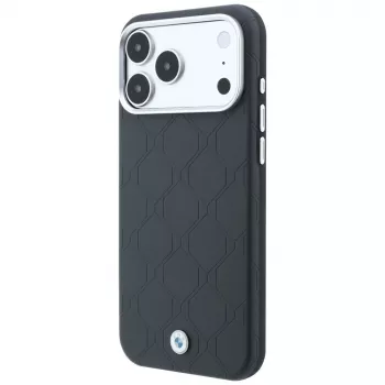 BMW Sign Deboss Quilted Metal Logo MagSafe tok iPhone 18 Pro / 17 Pro készülékhez, antracit