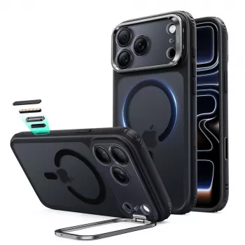 ESR Classic Hybrid Kickstand MagSafe tok iPhone 17 Pro Max / 18 Pro Max készülékhez, Frosted Black