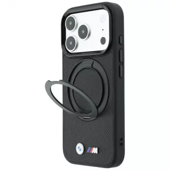 BMW Kevlar Ring Stand 360 MagSafe tok iPhone 18 Pro / 17 Pro készülékhez, fekete