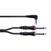 Cordial 14868 audio Y-adapter, 1x 3,5 mm jack dugó – 2x 6,3 mm jack dugó (mono), 3 m, fekete
