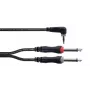 Cordial 14868 audio Y-adapter, 1x 3,5 mm jack dugó – 2x 6,3 mm jack dugó (mono), 3 m, fekete