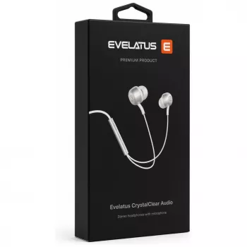 Evelatus Crystal Clear Audio CCAV-3.5WH fejhallgató 3,5 mm-es jackdugóval és mikrofonnal, fehér