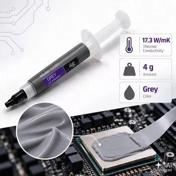 Qoltec professzionális hővezető paszta, 17,3 W/m-K, 4 g, szürke