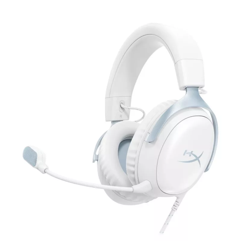 HyperX Cloud III gamer headset, fehér-kék, DF7F1AA