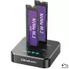 Qoltec 52633 M.2 NVMe SSD dokkoló, PCIe, 2 x 8TB, USB-C 3.2, 10 Gb/s, offline klónozás