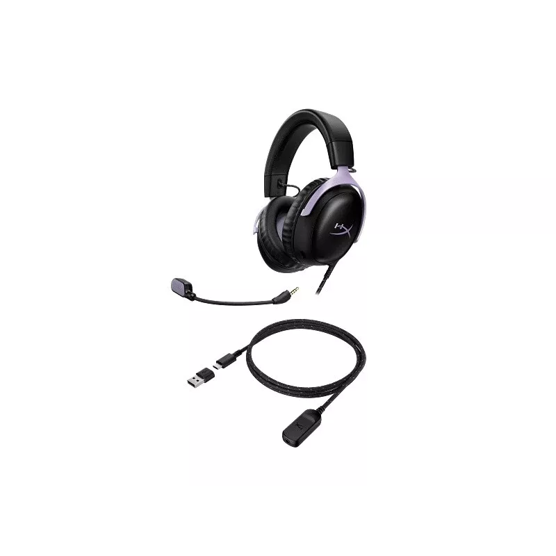 HyperX Cloud III gamer headset, fekete/lavendula