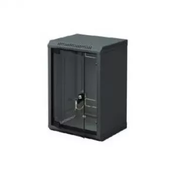 Triton RBA-09-AS3-BAX-C1 10 inch fali szekrény, egyrészes, 9 HE, 300 mm, üvegajtó, fekete RAL 9005