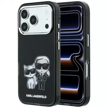 Karl Lagerfeld KF003184 Smooth Karl & Choupette Bodies Sketch MagSafe tok iPhone 18 Pro Max / 17 Pro Max, fekete