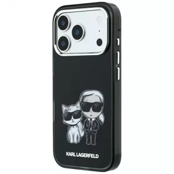 Karl Lagerfeld KF003184 Smooth Karl & Choupette Bodies Sketch MagSafe tok iPhone 18 Pro Max / 17 Pro Max, fekete
