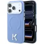 Karl Lagerfeld KF003259 Grained Embossed Ring & Kameo Logo MagSafe tok iPhone 18 Pro / 17 Pro-hoz, világoskék
