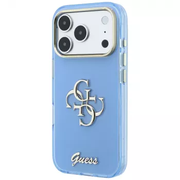 Guess IML 4G Script Metal tok iPhone 18 Pro Max / 17 Pro Max-hoz, világoskék