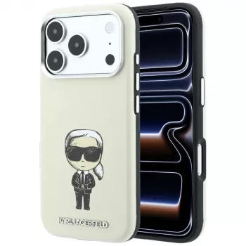 Karl Lagerfeld Smooth Ikonik Sketch MagSafe tok iPhone 18 Pro Max / 17 Pro Max-hoz, bézs